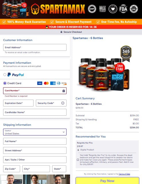 SpartaMax Secure Checkout Page